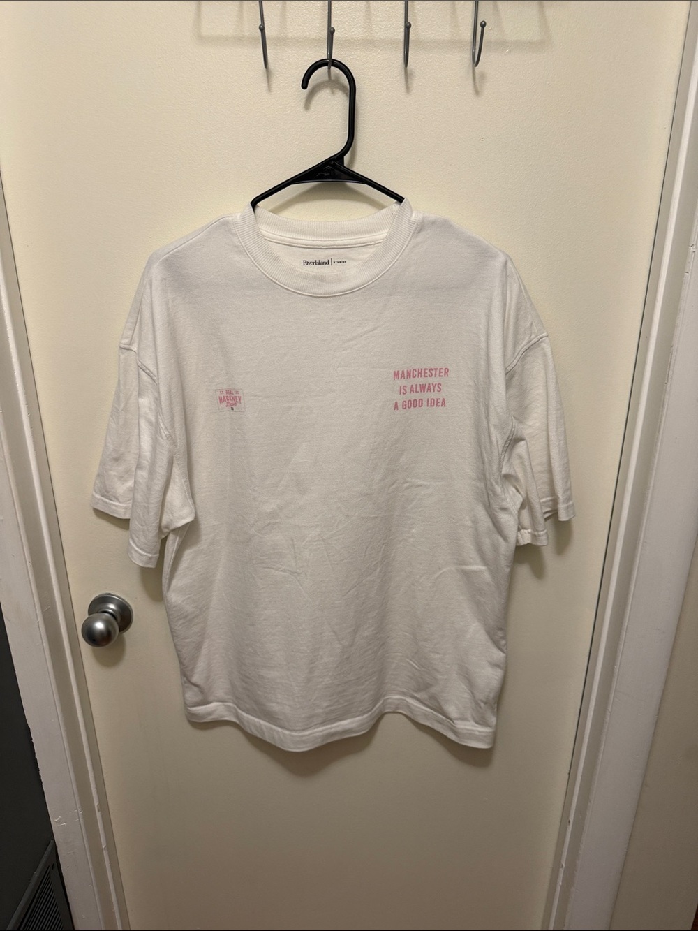 River Island Studios Oversized White Crewneck Tee